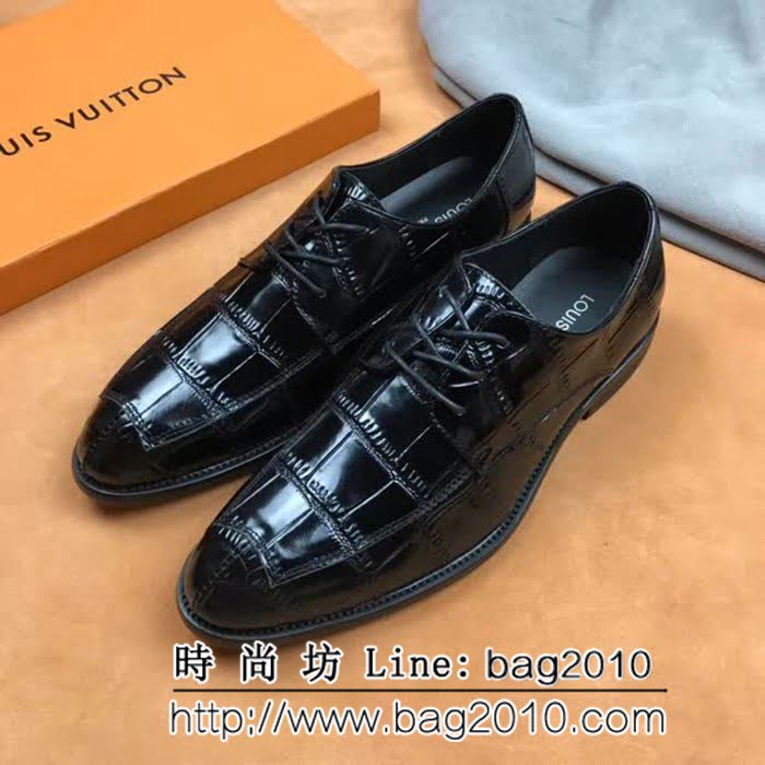 路易威登LV 新款來襲 擦色牛皮正裝男士皮鞋 8FX2253